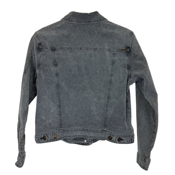 Prana Corduroy Jacket Womens Large Gray Trucker Stretch Casual Organic Cotton - Picture 6 of 10